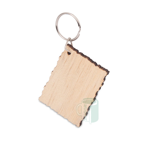 Keyring Bamboo Rectangular Stainless Steel - Pack of 10 - product view 1