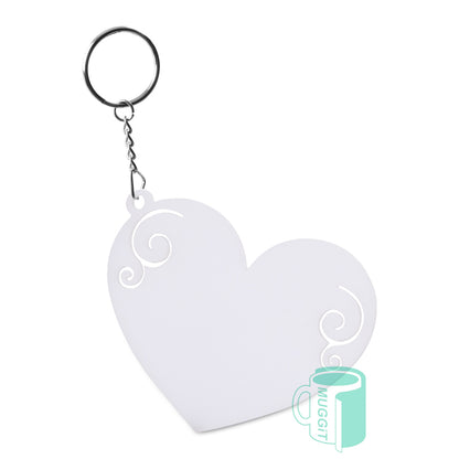 White 3mm Sublimer Keyrings - product view 14