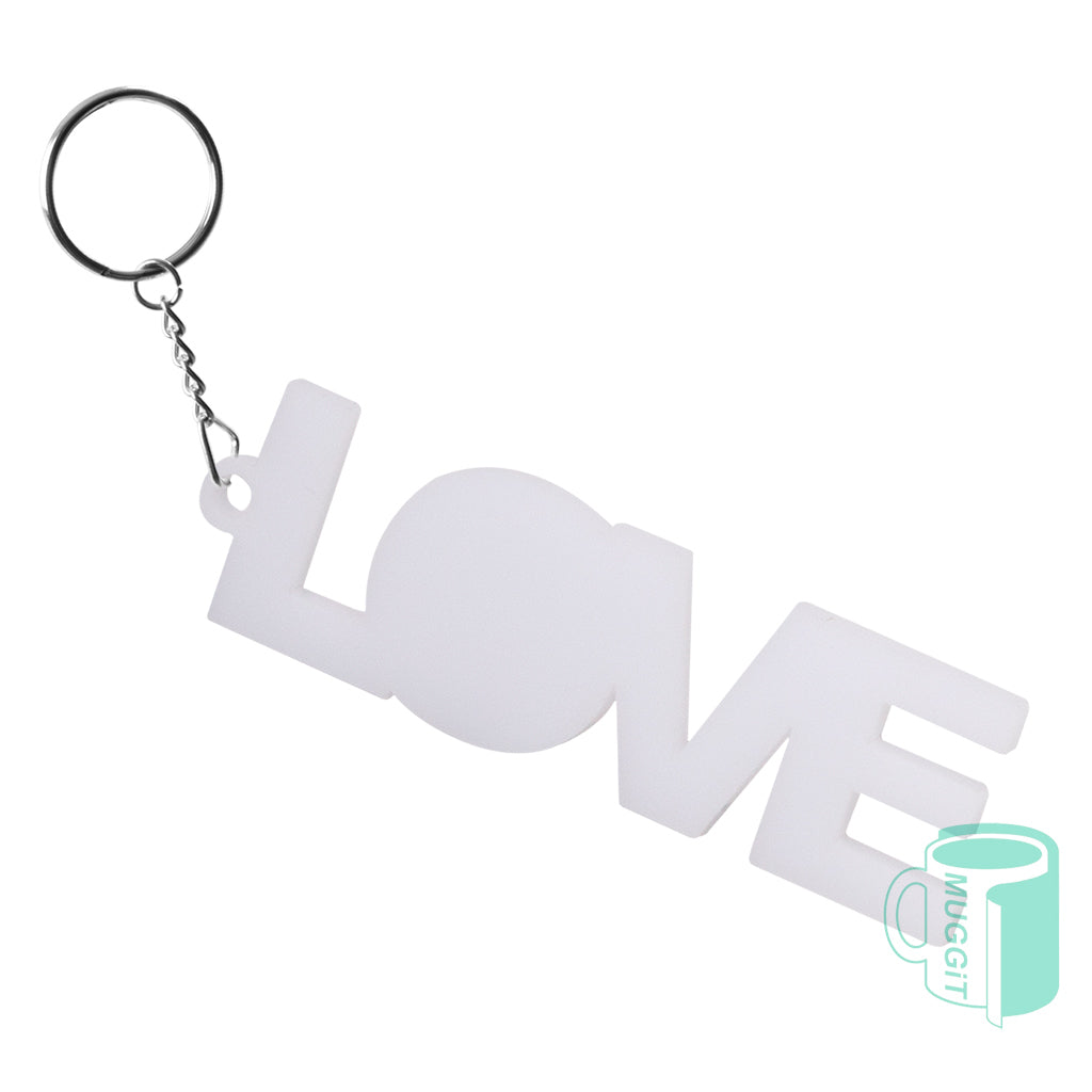 White 3mm Sublimer Keyrings - product view 11