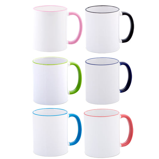 Two Tone Rim & Handle Mugs - product view 1