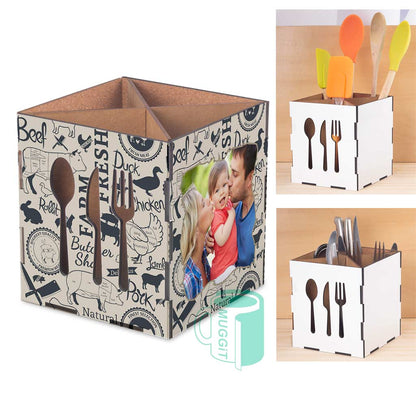 Wood Kitchen Utensil Holder - product view 2