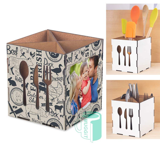 Wood Kitchen Utensil Holder - product view 2